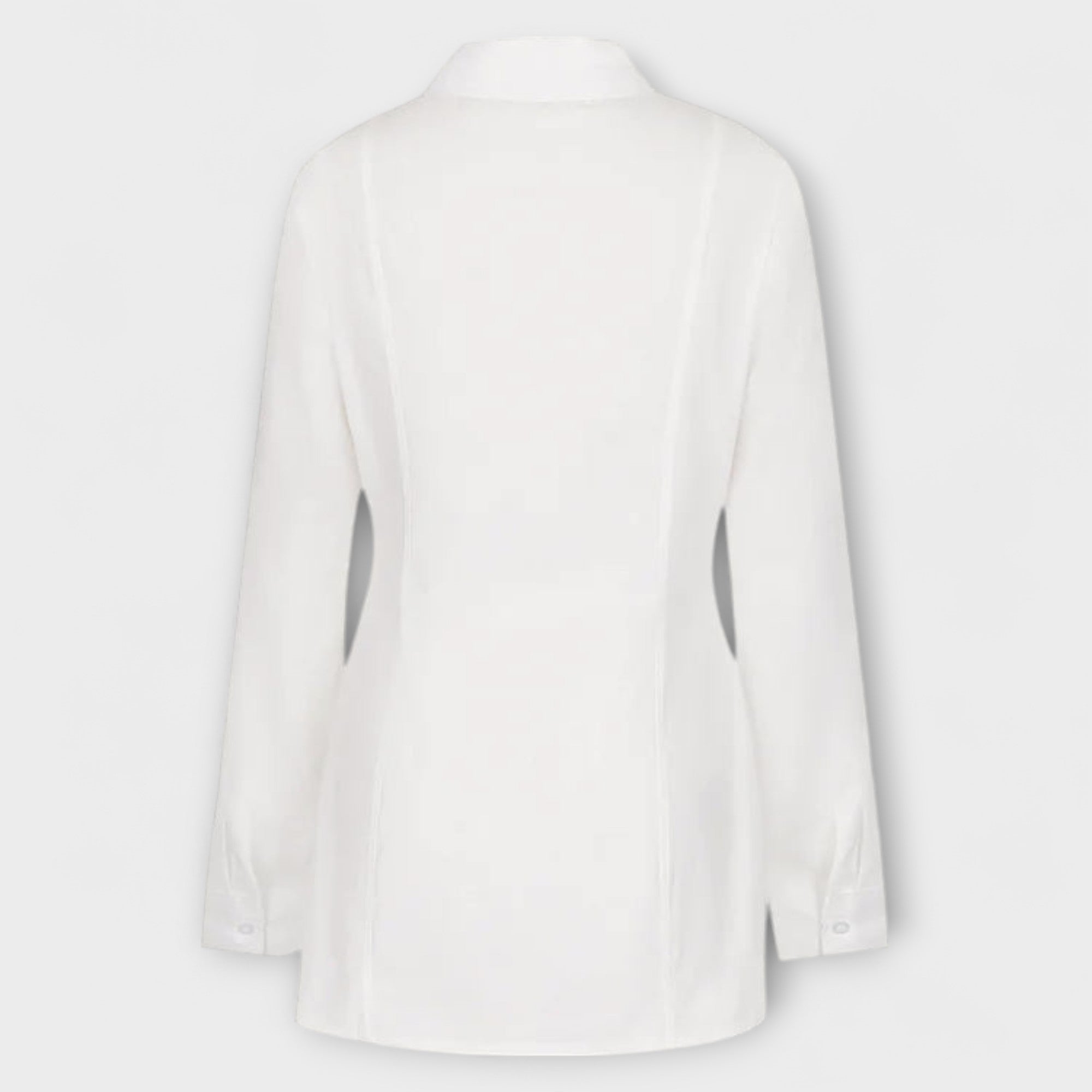 Indie - Abito camicia bianco plissettato a maniche lunghe
