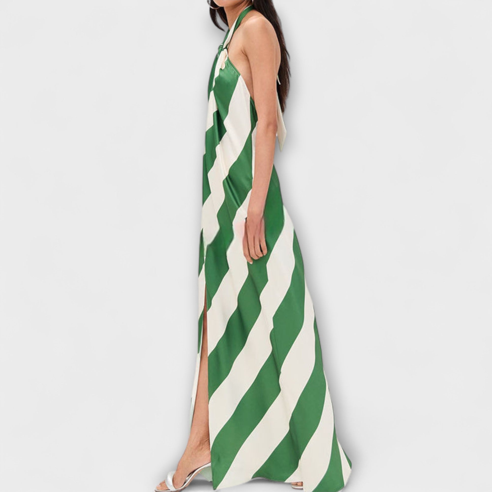 Marlowe - Abito Maxy con Stampa a Righe Senza Maniche