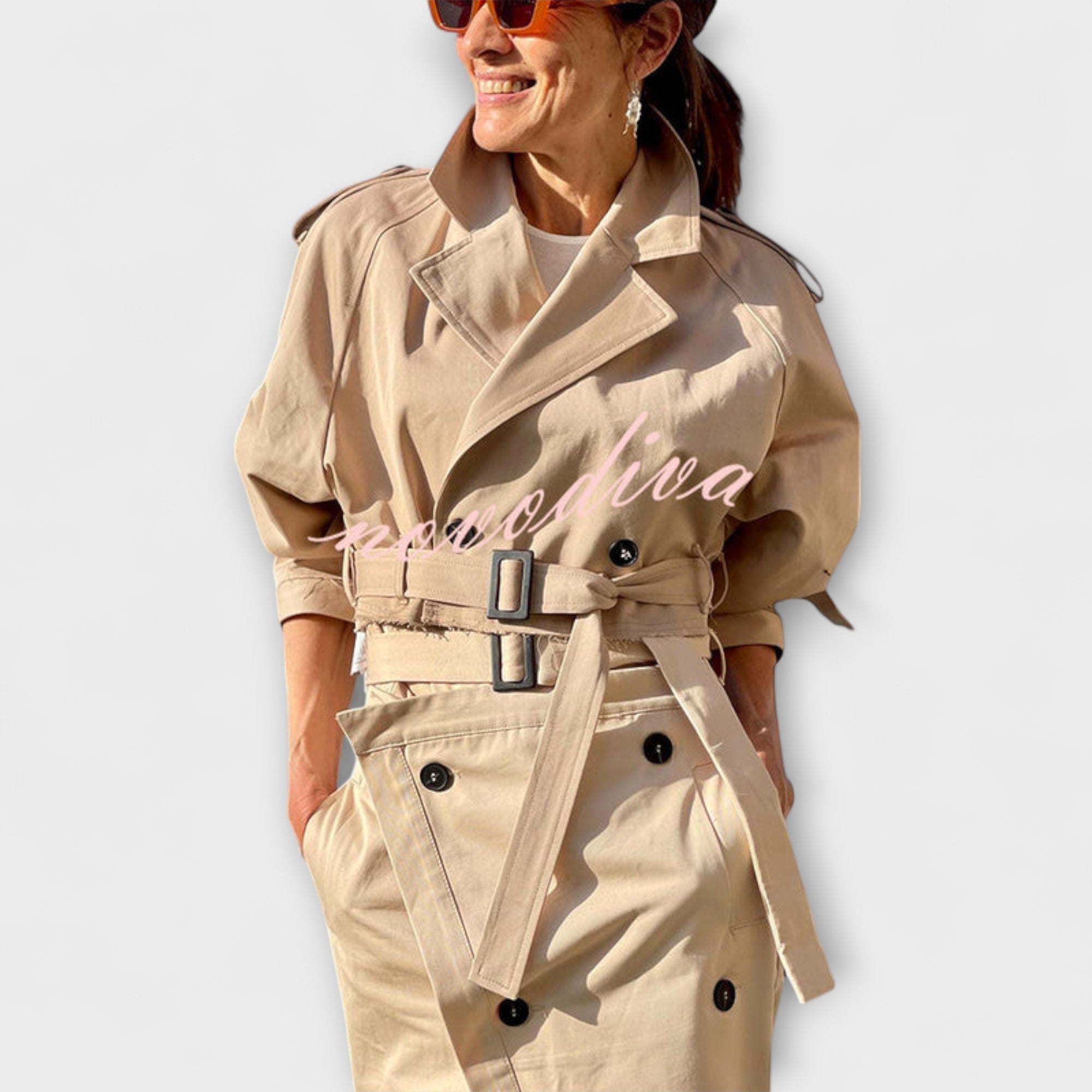 Lyra - Elegante giacca midi con tasche