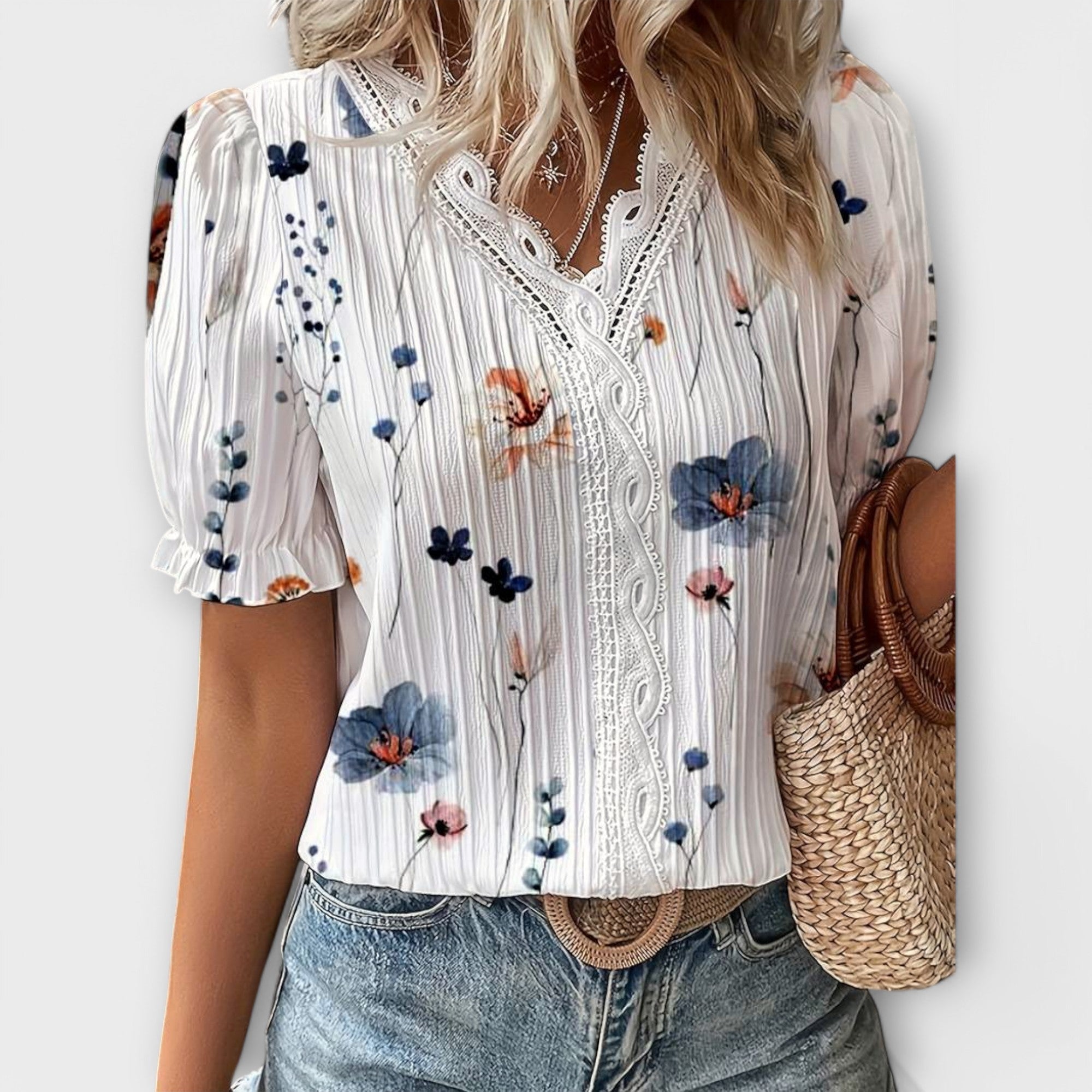 Emily - Blusa alla moda con scollatura a V