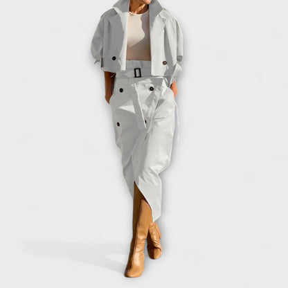 Lyra - Elegante giacca midi con tasche