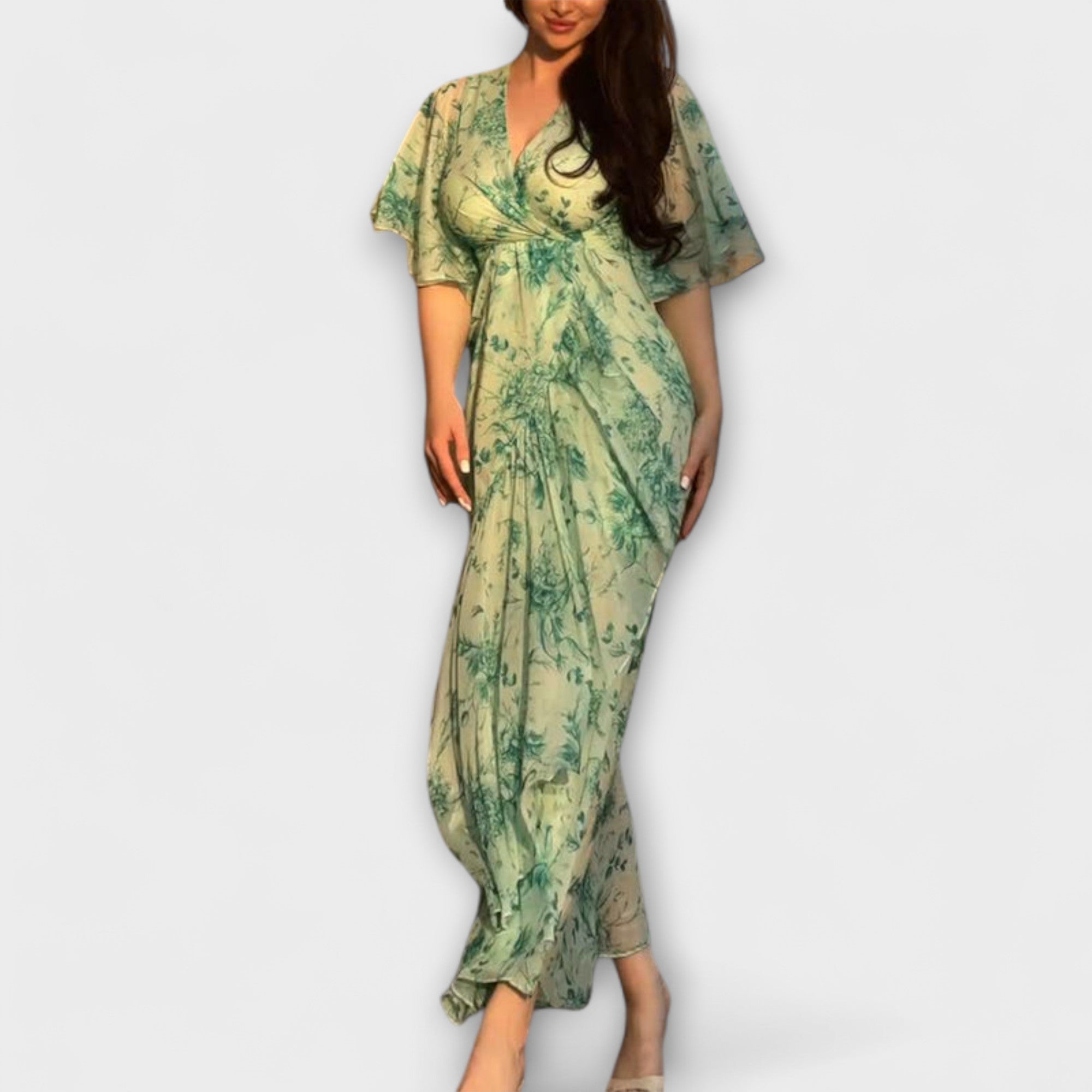 Lana - Elegante Abito Floreale con Scollatura a V