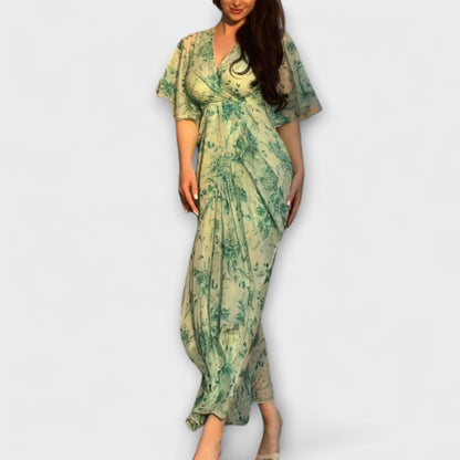 Lana - Elegante Vestito Floreale con Scollatura a V