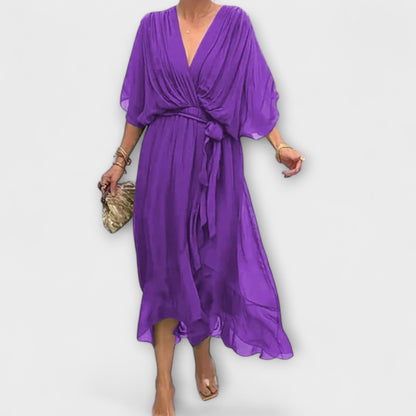 Amoura - Abito in chiffon con scollatura a V