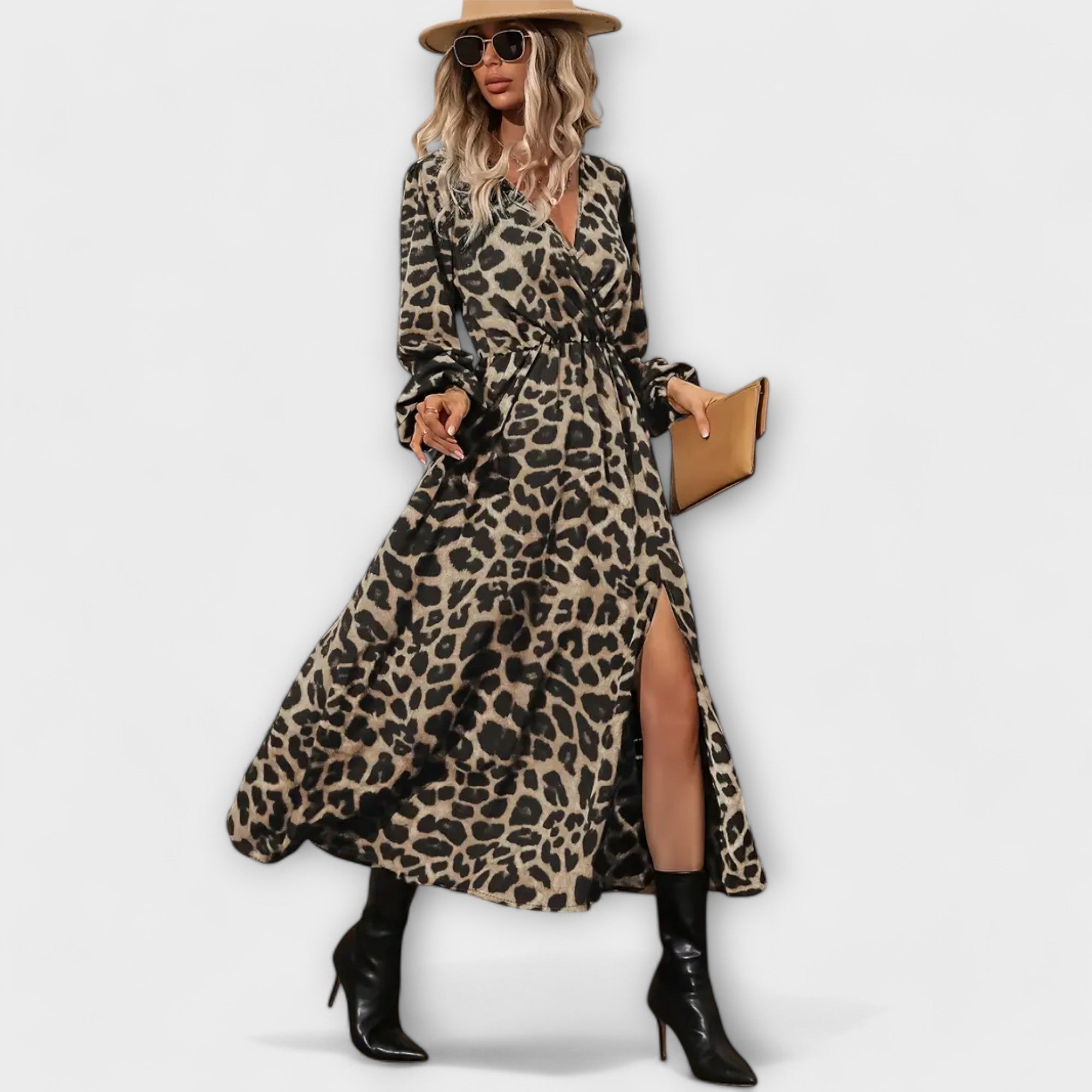 Natalie - Abito elegante con stampa leopardata