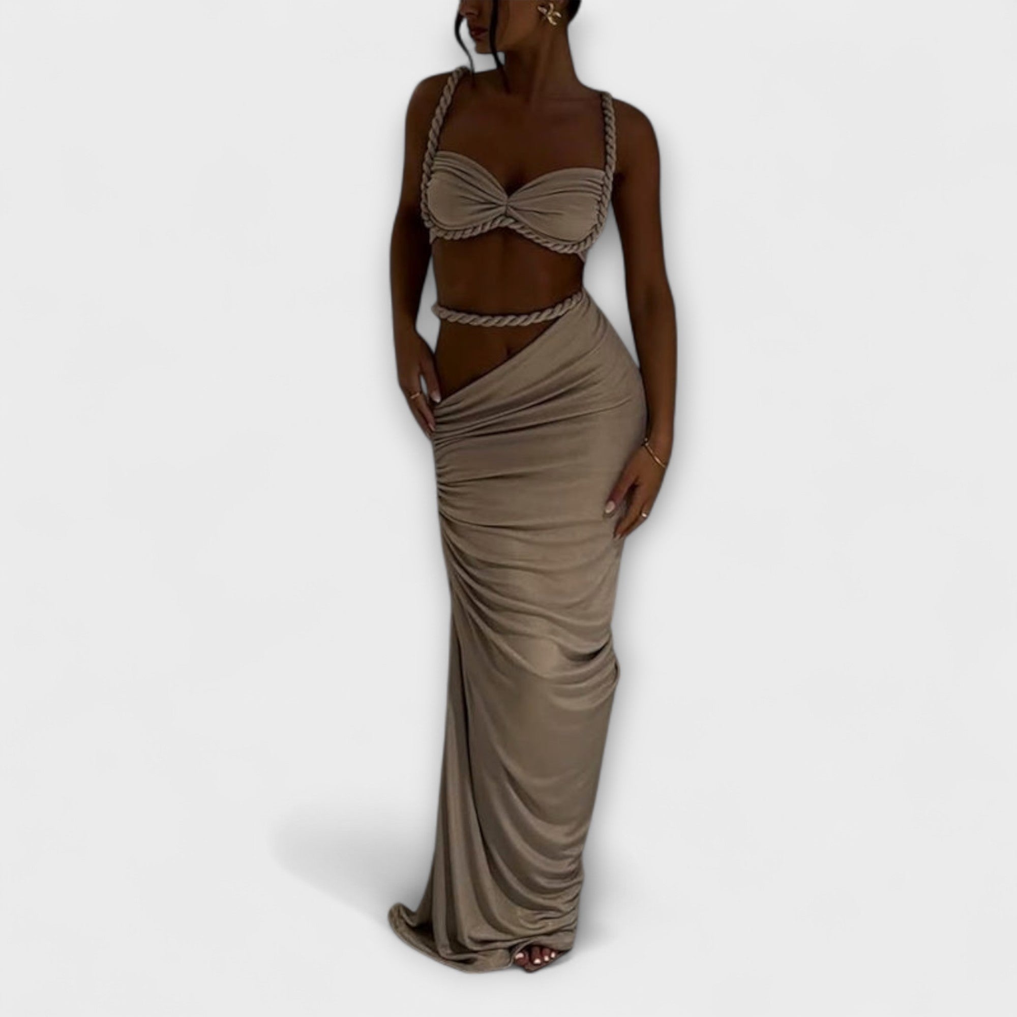 Jane - Elegante Crop Top con Gradient e Duo di Gonna