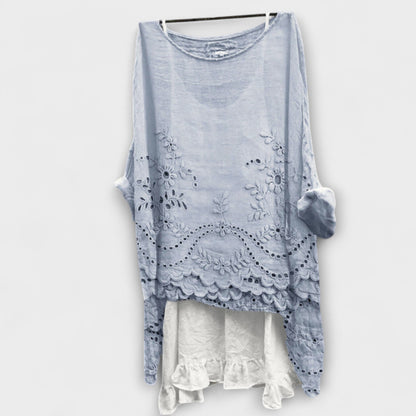 Ella - Blusa con orlo a due strati