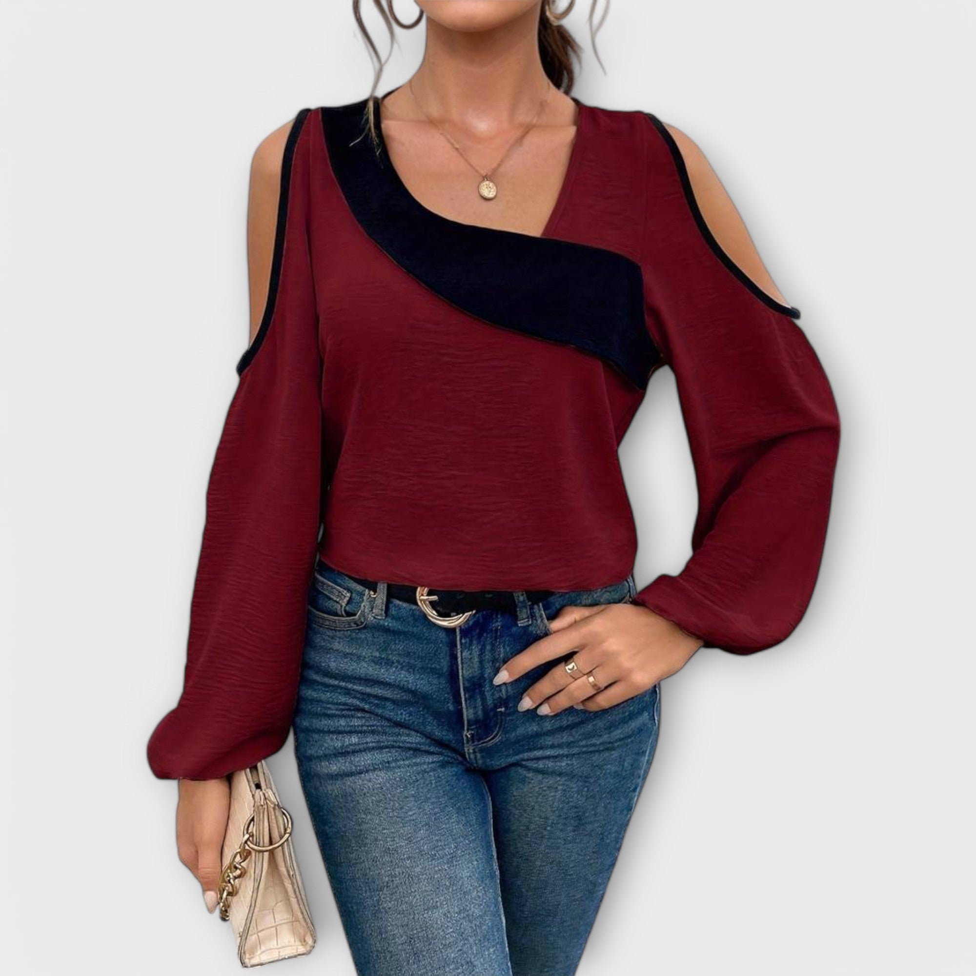 Scarlett - Blusa con scollatura quadrata