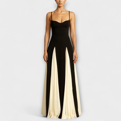 Ember - Eleganza Classica Abito Maxi A-Line con Pannelli in Tulle