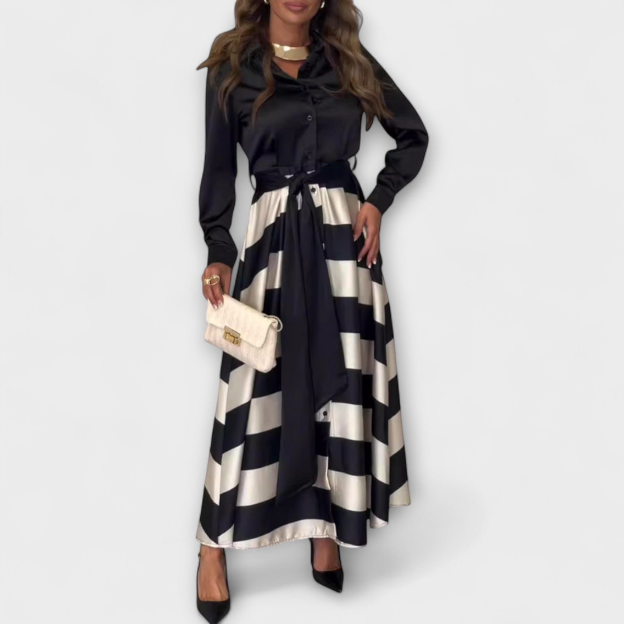 Hedda - Abito camicia lungo con cintura