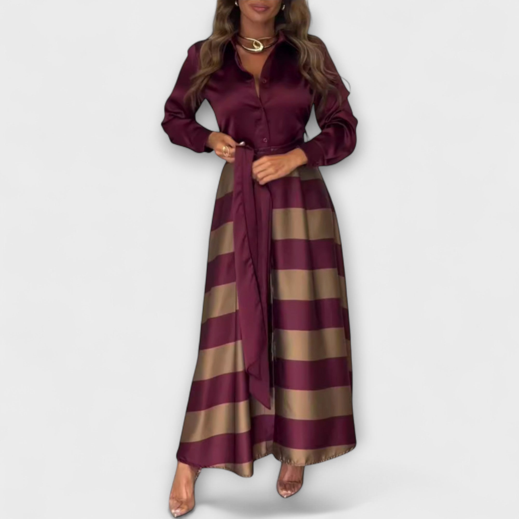 Hedda - Abito camicia lungo con cintura
