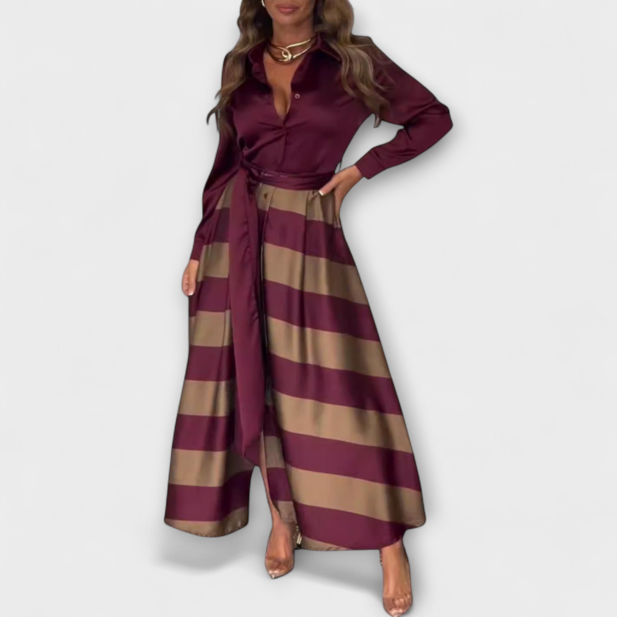 Hedda - Abito camicia lungo con cintura