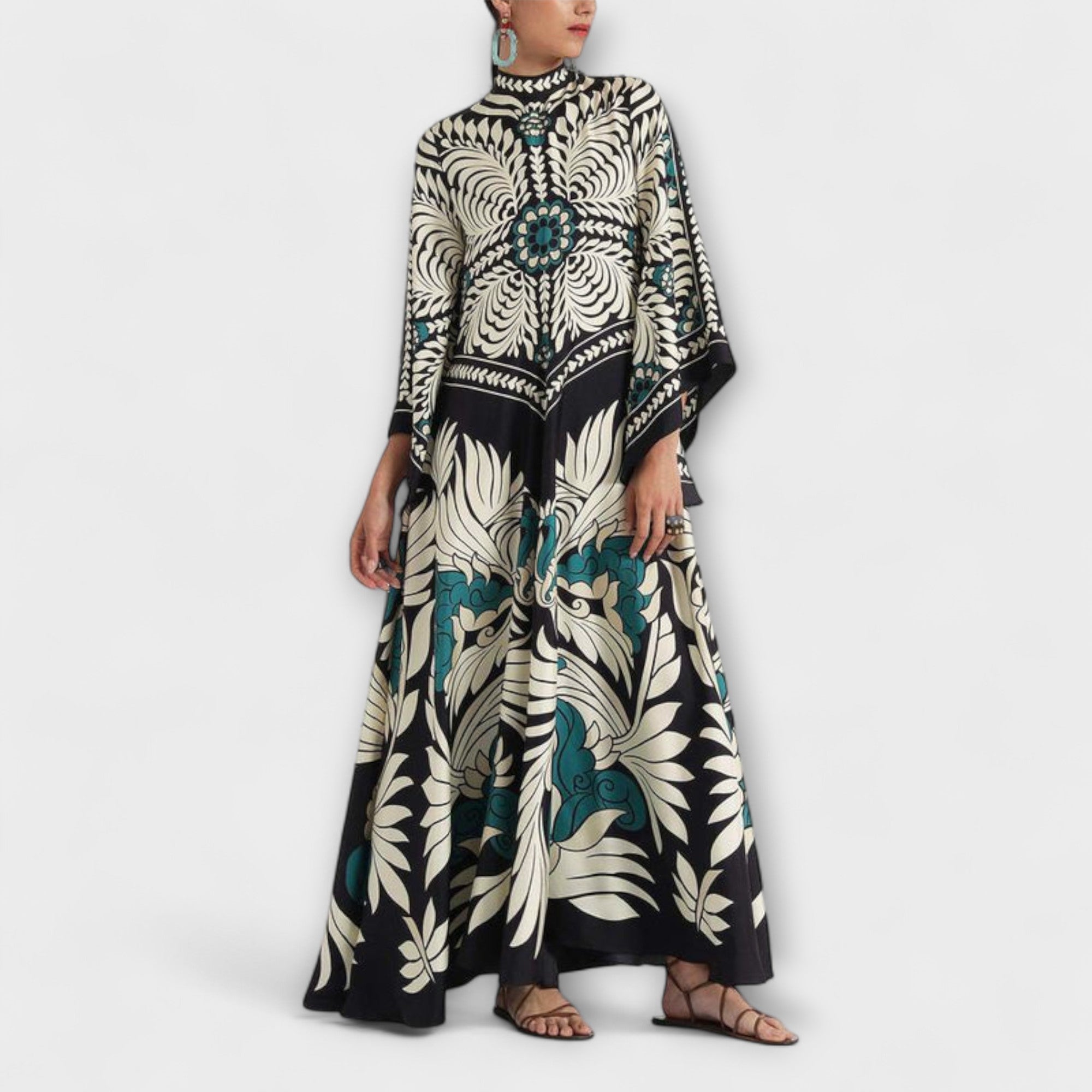 Giselle - Elegante Abito Maxi Fluido con Motivo Floreale