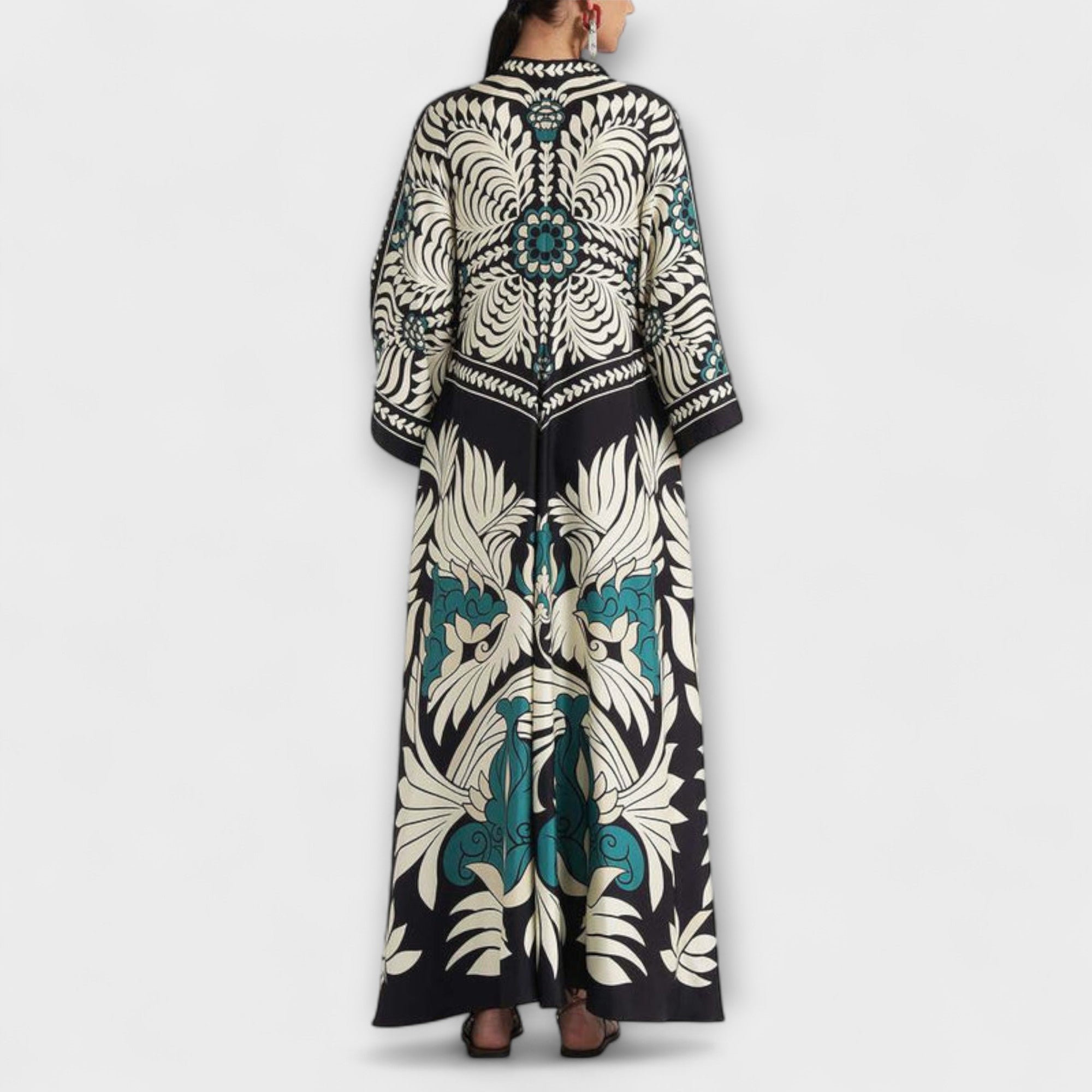 Giselle - Elegante Abito Maxi Fluido con Motivo Floreale