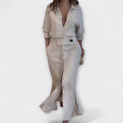 Jeanette - Abito lungo con scollatura a V