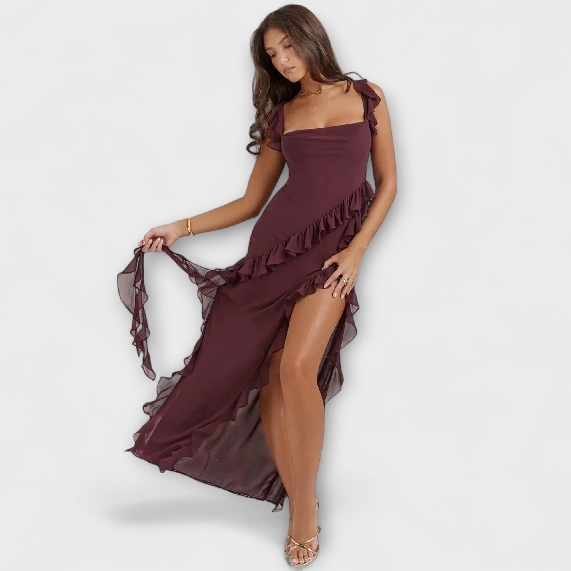 Lara - Abito Maxy Elegante con Spacco