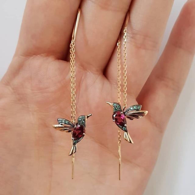 Orecchini Kolibri con smalto e zirconia