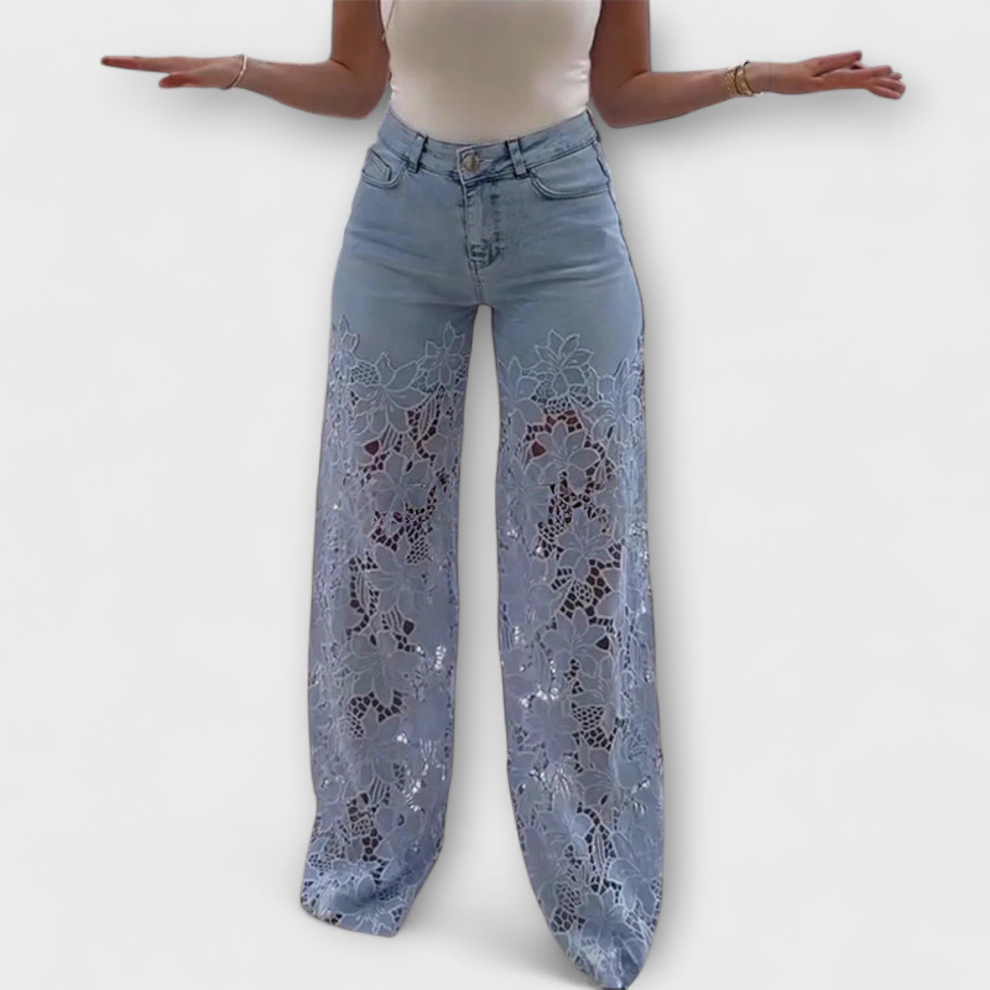 Jeans Patchwork in Pizzo Trendy