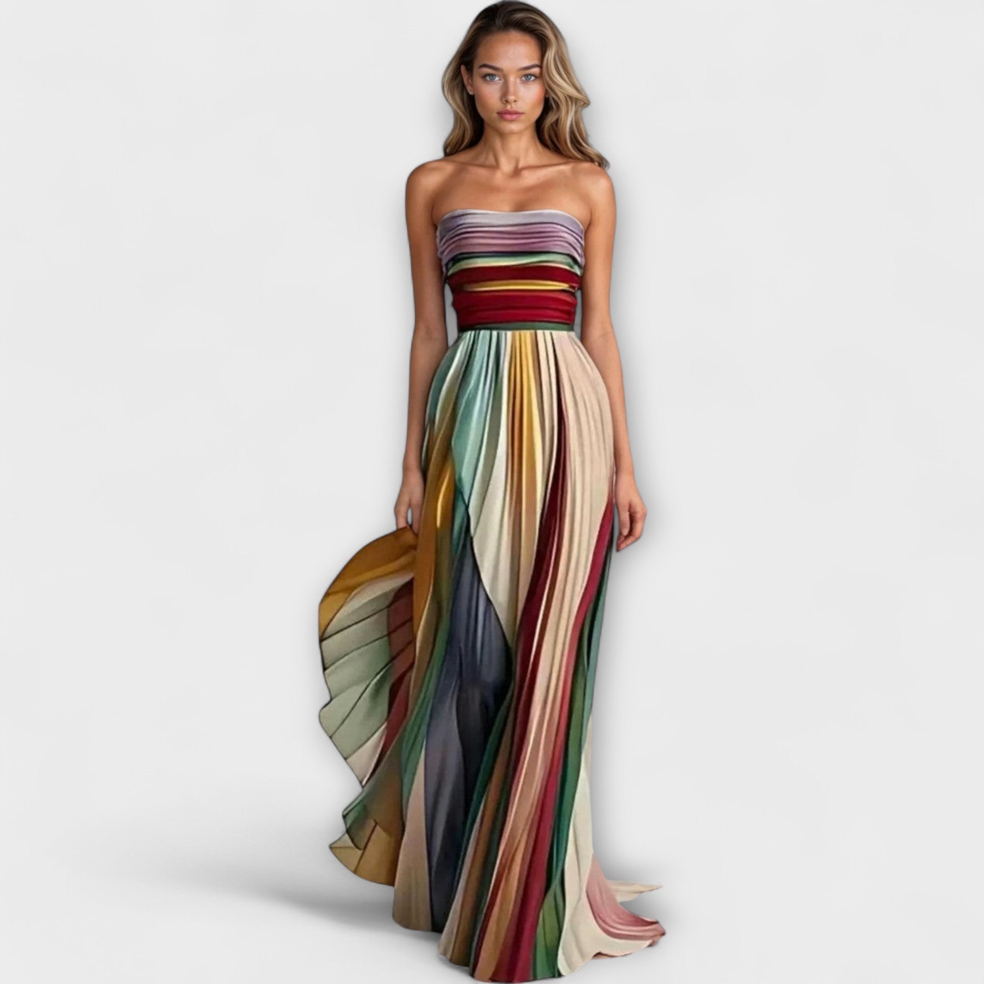 Flora - Vestito lungo in tessuto premium